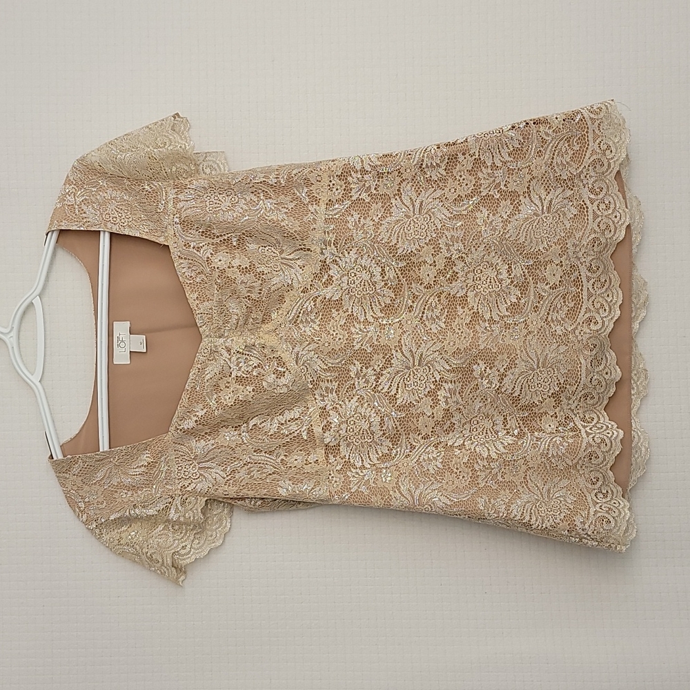 LOFT Gold Lace Top